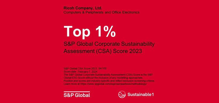 Ricoh är utvald som medlem i Sustainability Yearbook 2024 av S&P Global